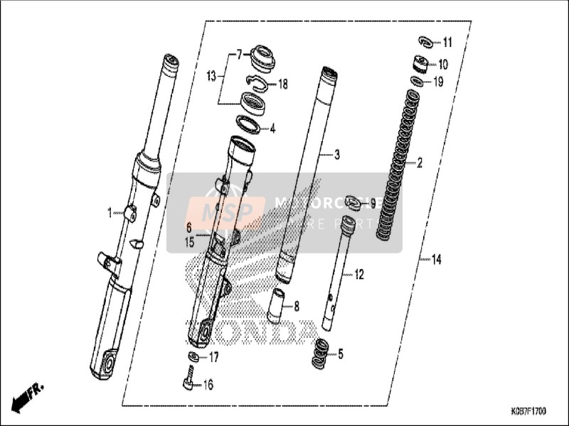 Honda NSS300A 2019 Front Fork for a 2019 Honda NSS300A